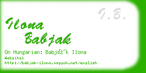 ilona babjak business card
